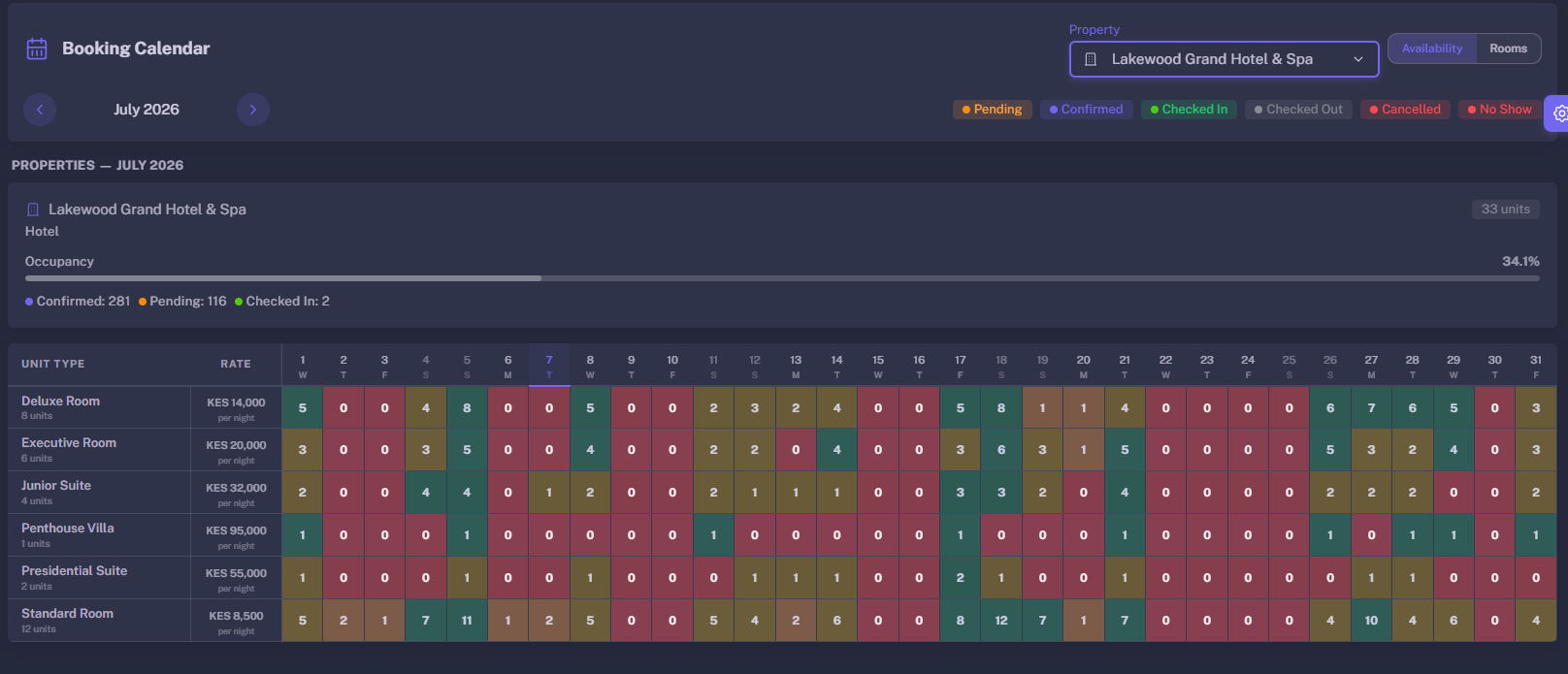 Live Reservation Calendar